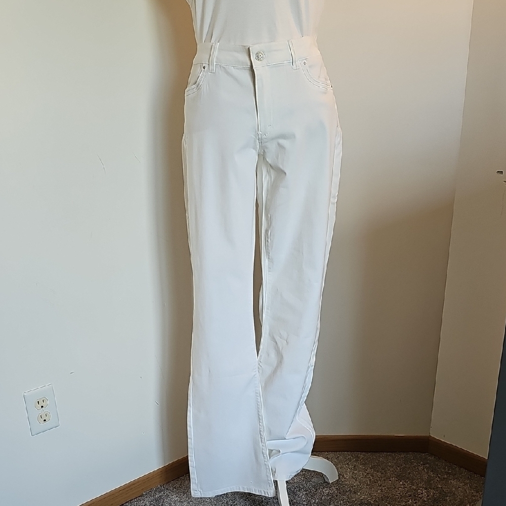White House Black Market Skinny Flare White Jeans